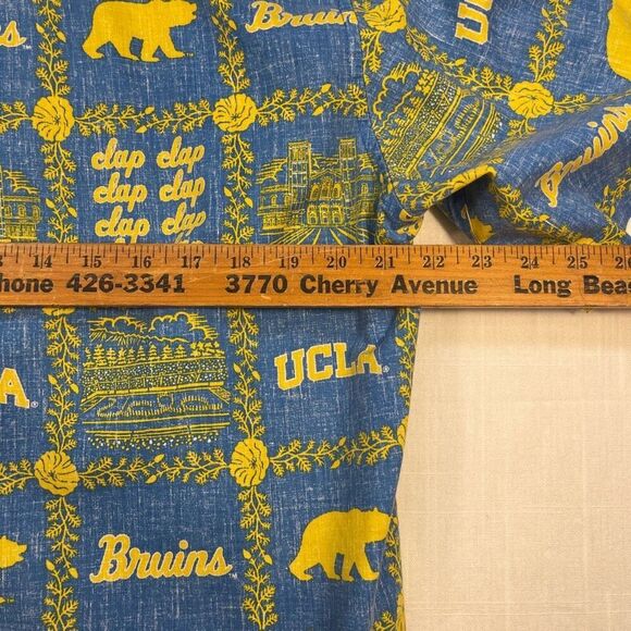 Reyn Spooner Blue Yellow Reverse Print UCLA Bruins Short Sleeve Button-Down Shir - Picture 9 of 9